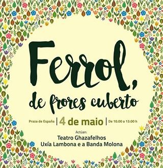 Ferrol, de froles cuberto pola Festa dos Maios