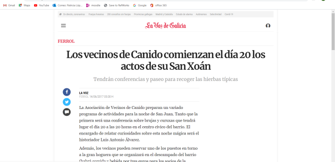 Los vecinos de Canido comienzan el día 20 los actos de su San Xoán